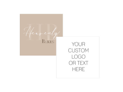 Square Logo or Custom Text Stickers